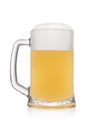 Stein with light wheat beer isolated on a white Royalty Free Stock Photo