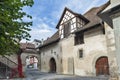 Historic building exterior of St. George`s Abbey, a Benedictine monastery and museum located in Stein am Rhein, Switzerland