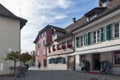 Preserved historic buildings at Rathausplatz, a town square in old small city of Stein Am Rhein, Switzerland