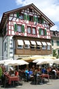 Stein am Rhein, Switzerland: a traditional restaurant in the city centre Royalty Free Stock Photo