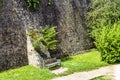Steinau an der Strasse, birthplace of the Brothers Grimm, Germany - Gigantic medieval castle wall and castle garden.