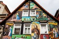 Steinau an der Strasse, Germany - Picturesque painted house with scenes from the Grimm fairy tales, close to the House of the Brot