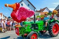 Giant bird made of thousands of roses at the Rosen Parade in Steinfurth near Bad Nauheim, Germany