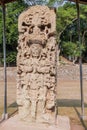 Stela at the archaeological site Copan, Hondur