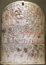 Stela of Qeh including a priest offering food and drink to gods and death person