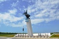 Stela of resort town Anapa, set on Anapa-Kerch route at airport exit