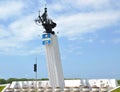 Stela of resort town Anapa, set on Anapa-Kerch route at airport exit