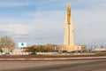 Stella at the entrance to the city of Kostanay