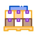 Stella with parcels icon vector outline illustration