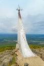 Stella rocket in honor of Gagarin`s flight on mountain Kachkanar. The Urals. Russia