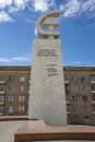 Stella with the words of Stalin at the Museum of the Battle of Stalingrad. Volgograd