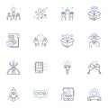 Stellar achievement line icons collection. Perseverance, Determination, Excellence, Success, Breakthrough, Triumph