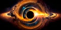 stellar black hole formed from the core collapse of a massive star, with a swirling accretion disk. Royalty Free Stock Photo