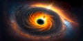 stellar black hole formed from the core collapse of a massive star, with a swirling accretion disk. Royalty Free Stock Photo