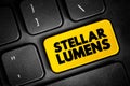 Stellar Lumens text button on keyboard, concept background