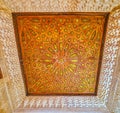 Stellar pattern on ceiling of Patio of Gilded Room, Nasrid Palace, Alhambra, Granada, Spain