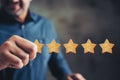 Stellar Ratings: Man Holding a Star, Positive Feedback