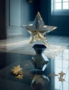 Stellar Reflections: Captivating Star in a Vase Picture Royalty Free Stock Photo
