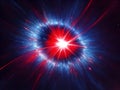 Stellar Velocity: Abstract 3D Cosmos with Falling Stars in Red-Blue Brilliance Royalty Free Stock Photo