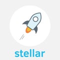 Stellar XLM decentralized blockchain and cryptocurrency vector color logo Royalty Free Stock Photo