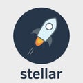 Stellar XLM decentralized blockchain and cryptocurrency vector dark color logo Royalty Free Stock Photo