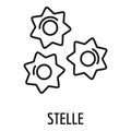 Stelle pasta icon, outline style