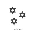 Stelline glyph icon. Italian pasta symbol. Vector illustration