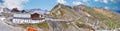 Stelvio mountain pass or Stilfser Joch scenic road serpentines panoramic view