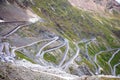 Stelvio mountain pass or Stilfser Joch scenic road view Royalty Free Stock Photo