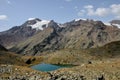 Stelvio park, blue lake and glacier