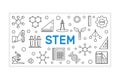 STEM banner in thin line style. Vector education illustration Royalty Free Stock Photo