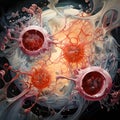 stem cell 3d rendered science ,biology background. Royalty Free Stock Photo