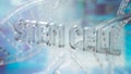 The  stem cell text on dna background for sci or medical concept 3d rendering Royalty Free Stock Photo