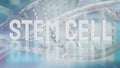 The  stem cell text on dna background for sci or medical concept 3d rendering Royalty Free Stock Photo