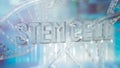 The  stem cell text on dna background for sci or medical concept 3d rendering Royalty Free Stock Photo