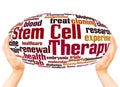 Stem cell therapy word cloud hand sphere concept Royalty Free Stock Photo