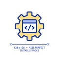 STEM in coding in pixel perfect RGB color icon Royalty Free Stock Photo