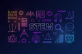 STEM creative colored vector banner in outline style Royalty Free Stock Photo