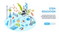 Stem Education Horizontal Banner Royalty Free Stock Photo