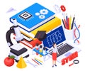 STEM Education Isometric Illustration Royalty Free Stock Photo