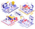 STEM Education Isometric Infographics