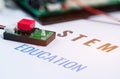 STEM Education for Learning, Electronic board for be program by robotics electronics in laboratory in school. Concept of