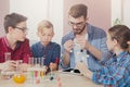 Stem education. Physical experiments at school Royalty Free Stock Photo