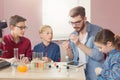 Stem education. Physical experiments at school Royalty Free Stock Photo