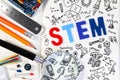 STEM education. Science Technology Engineering Mathematics. Royalty Free Stock Photo