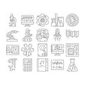 Stem Engineer Process And Science Icons Set Vector