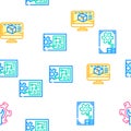 Stem Engineer Process And Science Icons Set Vector