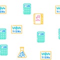 Stem Engineer Process And Science Icons Set Vector