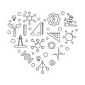 STEM Heart vector concept outline minimal illustration