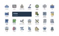 STEM icon set in filled line style for education kit and lab tools Royalty Free Stock Photo